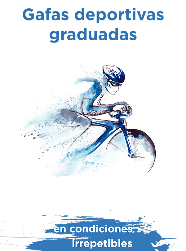 Cartel de la promocion de gafas deportivas graduadas