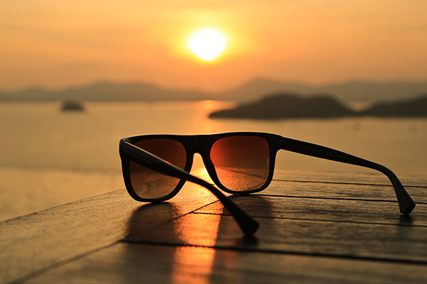 gafas de sol atardecer