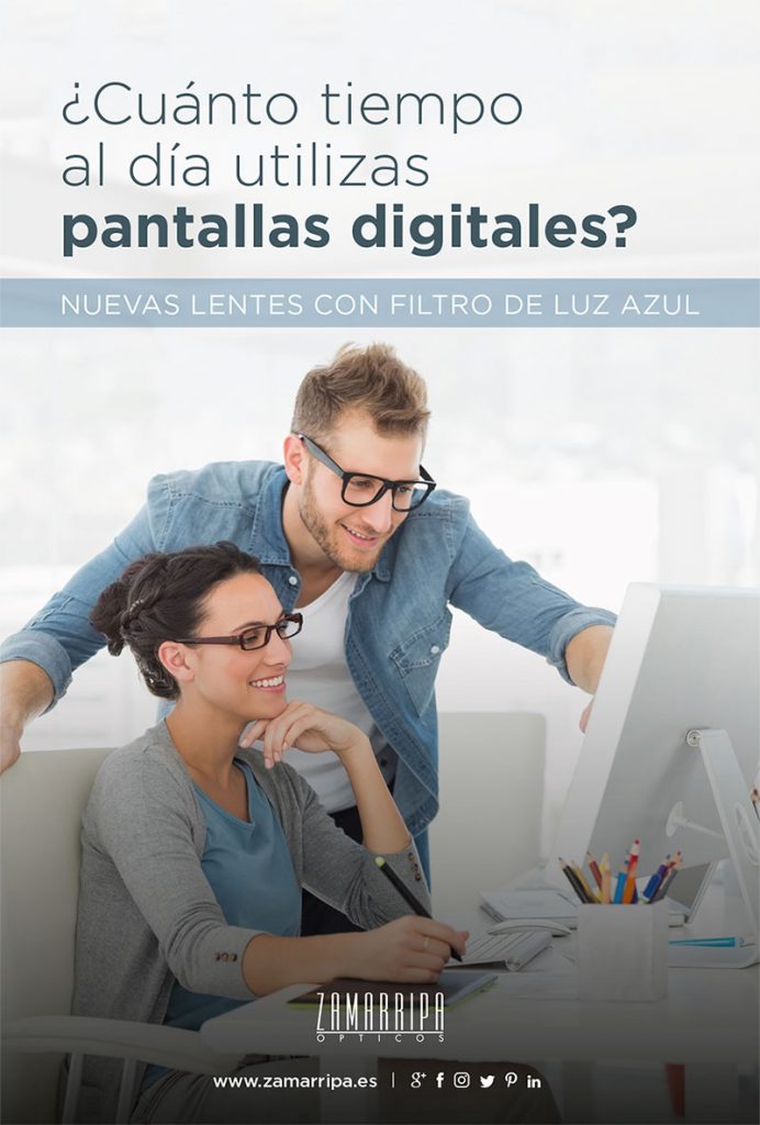 cartel promoción lentes luz azul