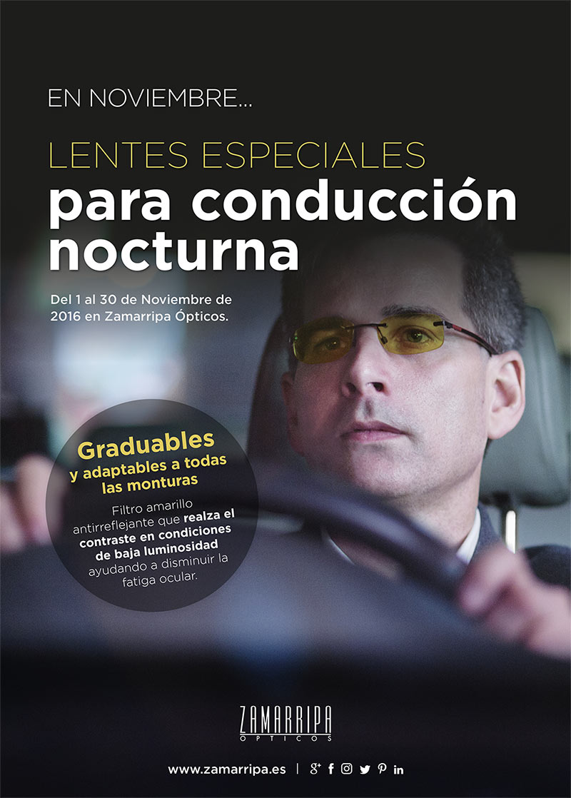 cartel promoción lentes conduccion nocturna