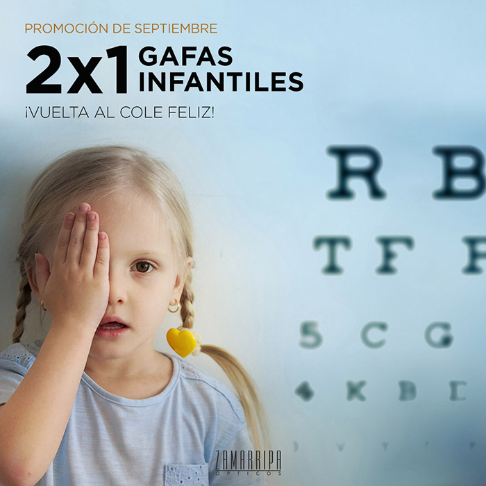 Promoción 2x1 en gafas infantiles en las ópticas Zamarripa.