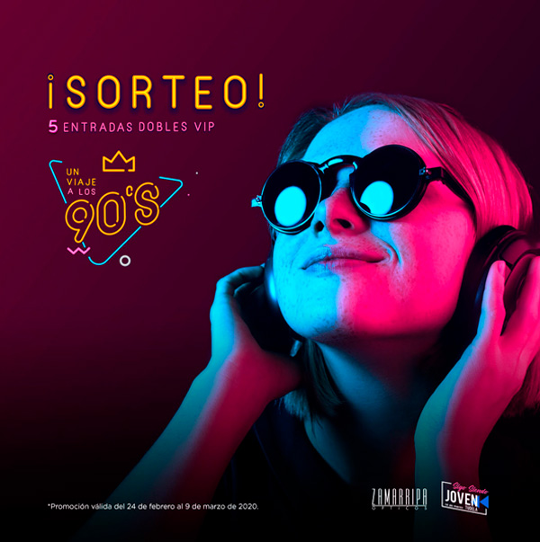 Sorteo de 5 entradas VIP para el concierto en Tudela "Un viaje a los 90s"