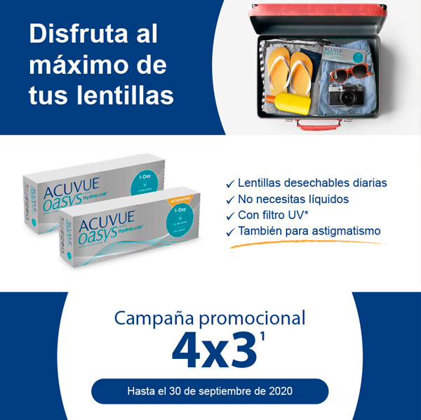 Promoción lentillas desechables 4x3 Acuvue Oasys 1-Day