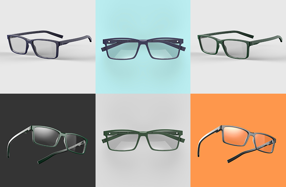 Distintas posiciones de gafas y colores